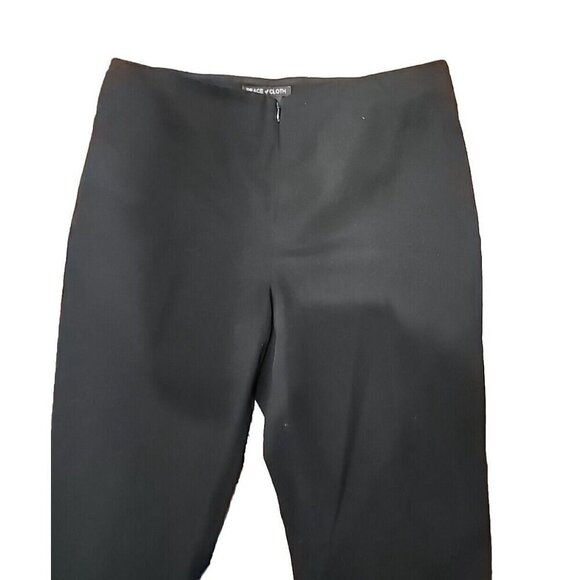 Peace of Cloth Pants Mid-rise Straight Leg Black Made In USA Women's 8 - Picture 2 of 8